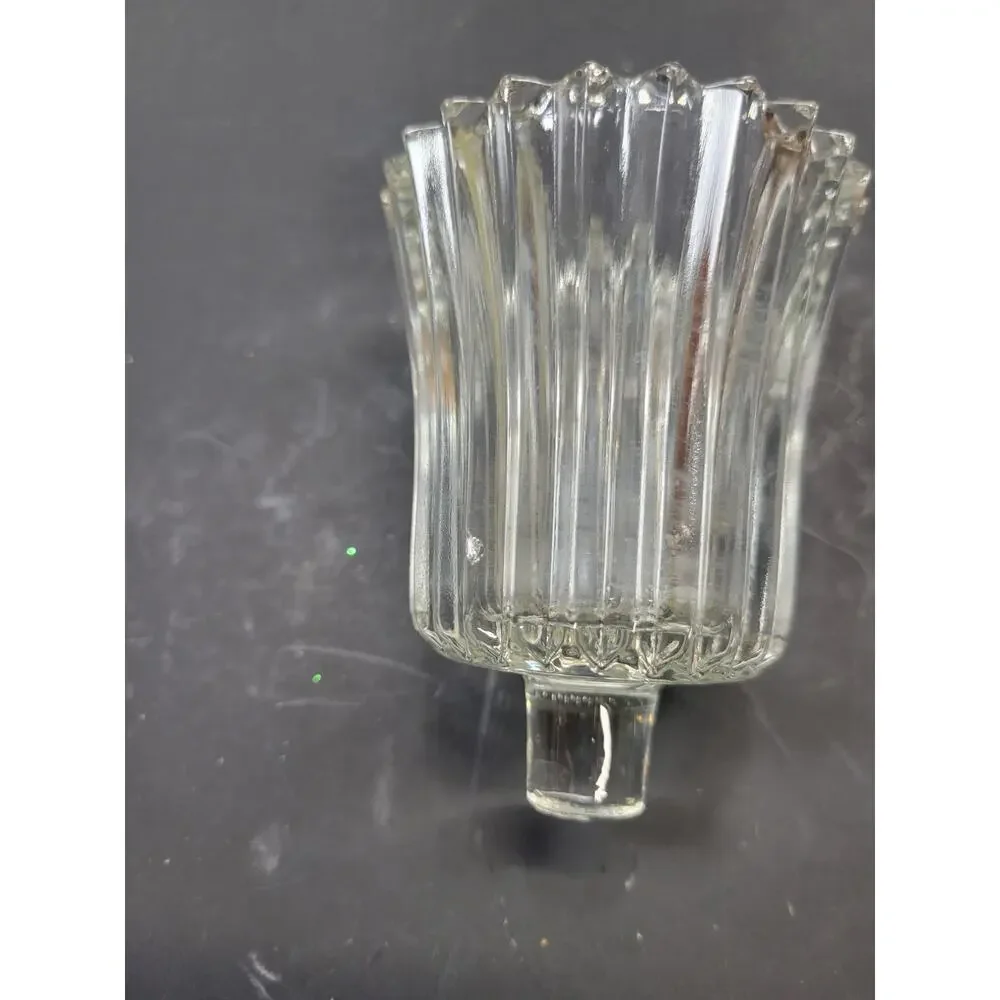Vintage Clear Votive Cup Pegged, Ribbed  Candle Sconce Holder